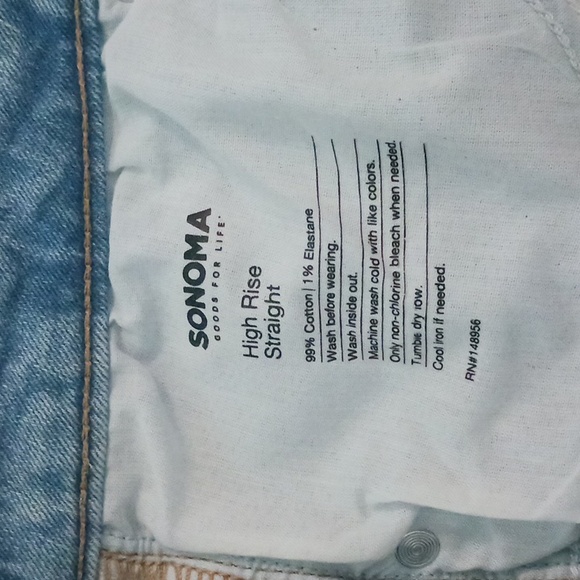 Women's Sonoma Light Blue Straight Leg High Rise Jeans Size 12 - Picture 3 of 6